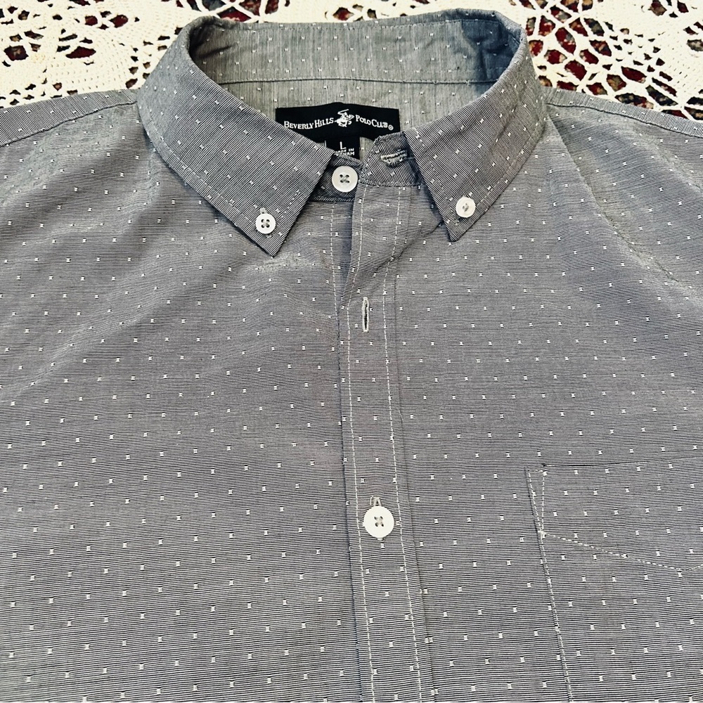 Beverly Hills Polo Club Men's Gray Button-Down Shirt